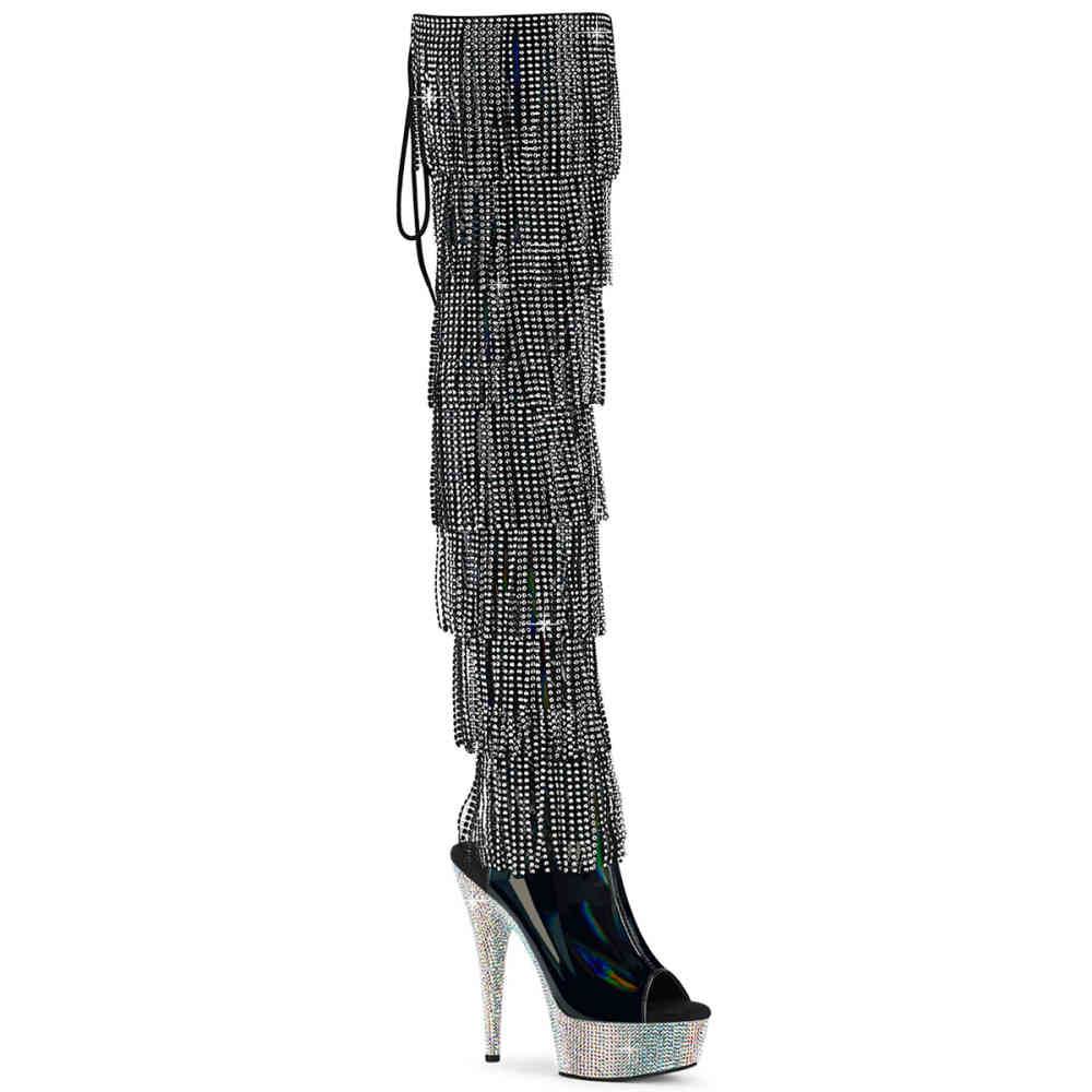 Pleaser - BEJEWELED3017HGRSF Cuissardes à plateforme - Noir Product image